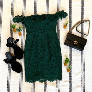 Hello Molly Lace Green Boutique Dress